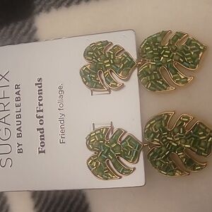 Sugarfix by BaubleBar Palm Frond Earrings NWT